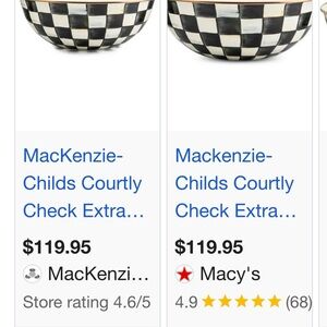 MacKenzie-Childs Black and White Checkered Vase